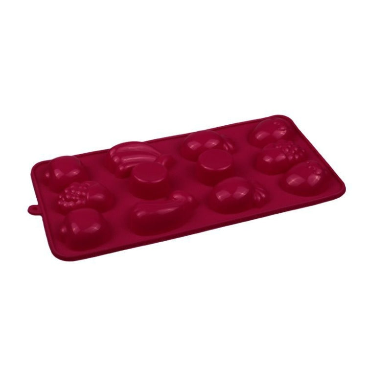 2 PCS Creative Silicone Ice Tray Mold 8 Continuous Mould Home-Made DIY Ice Tray Box, Style: Fruit  (Vermillion)