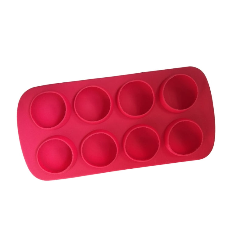 2 PCS Creative Silicone Ice Tray Mold 8 Continuous Mould Home-Made DIY Ice Tray Box, Style: Round  (Red)