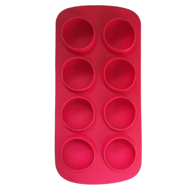 2 PCS Creative Silicone Ice Tray Mold 8 Continuous Mould Home-Made DIY Ice Tray Box, Style: Round  (Red)