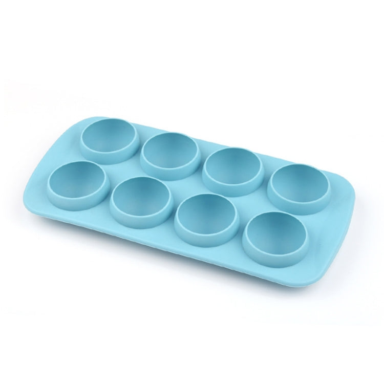 2 PCS Creative Silicone Ice Tray Mold 8 Continuous Mould Home-Made DIY Ice Tray Box, Style: Round  (Blue)