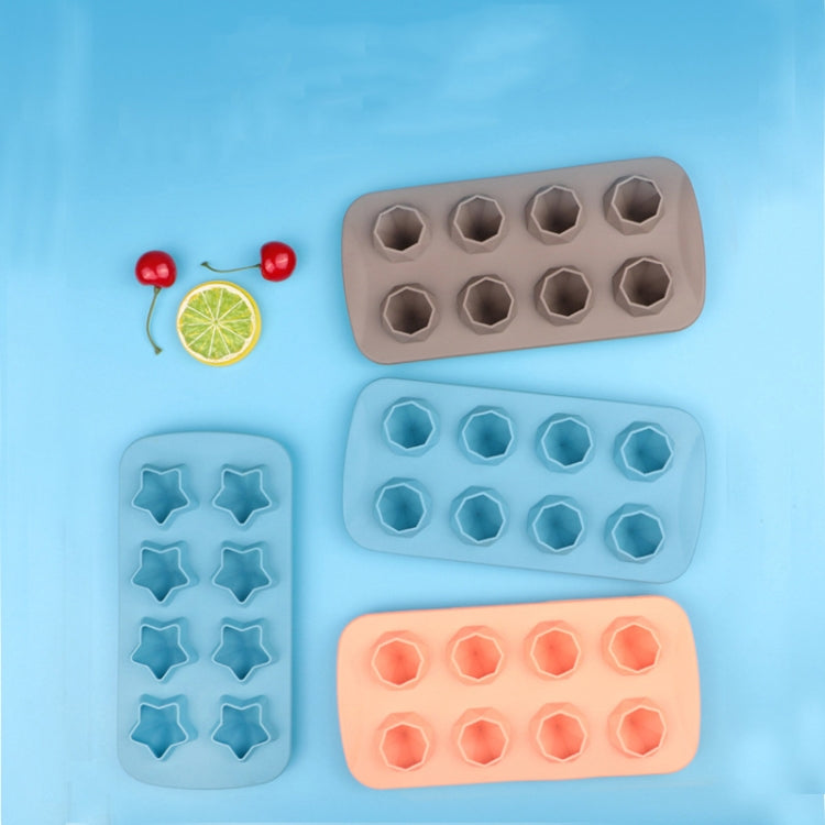 2 PCS Creative Silicone Ice Tray Mold 8 Continuous Mould Home-Made DIY Ice Tray Box, Style: Round  (Blue)