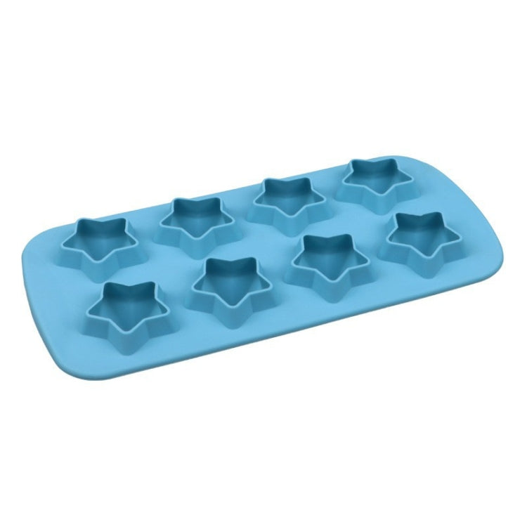 2 PCS Creative Silicone Ice Tray Mold 8 Continuous Mould Home-Made DIY Ice Tray Box, Style: Five-star  (Blue)