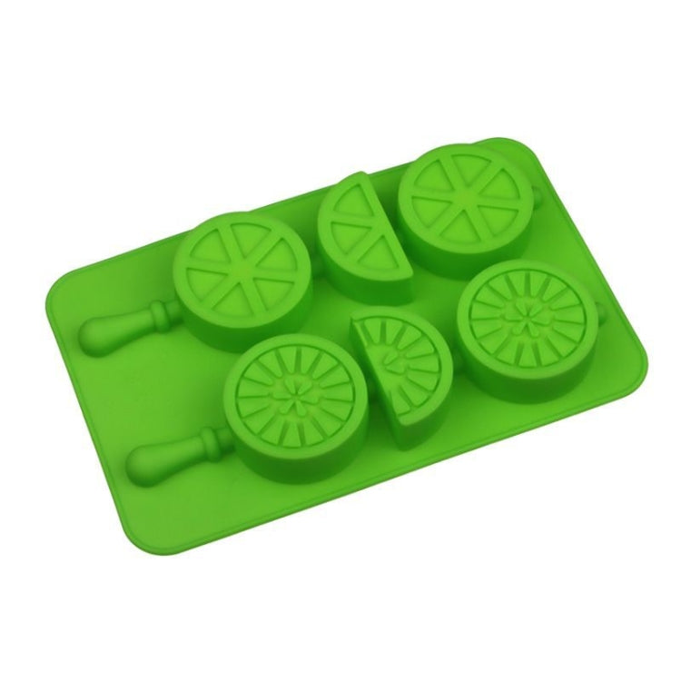 2 PCS Creative Silicone Ice Tray Mold 8 Continuous Mould Home-Made DIY Ice Tray Box, Style: Lemon  (Green)