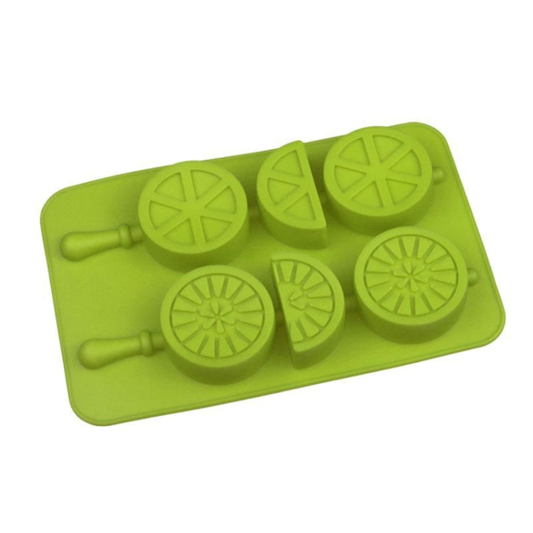 2 PCS Creative Silicone Ice Tray Mold 8 Continuous Mould Home-Made DIY Ice Tray Box, Style: Lemon  (Green And Yellow)
