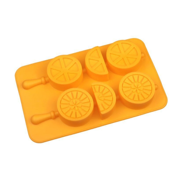 2 PCS Creative Silicone Ice Tray Mold 8 Continuous Mould Home-Made DIY Ice Tray Box, Style: Lemon (Orange)