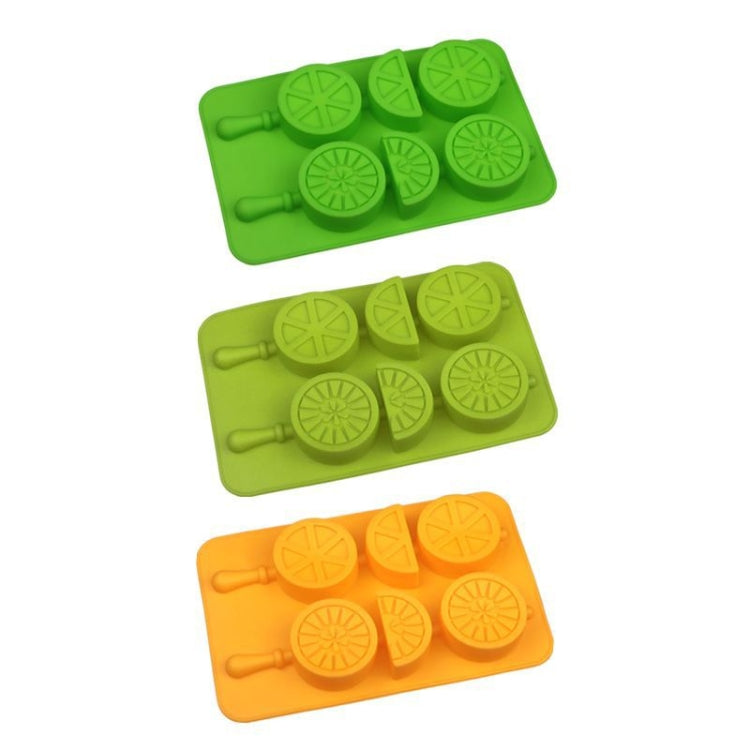 2 PCS Creative Silicone Ice Tray Mold 8 Continuous Mould Home-Made DIY Ice Tray Box, Style: Lemon (Orange)