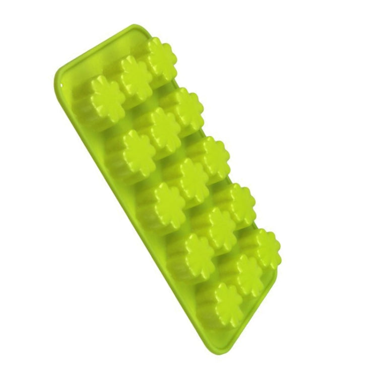 2 PCS Creative Silicone Ice Tray Mold 8 Continuous Mould Home-Made DIY Ice Tray Box, Style: Four-leaf Clover  (Green)
