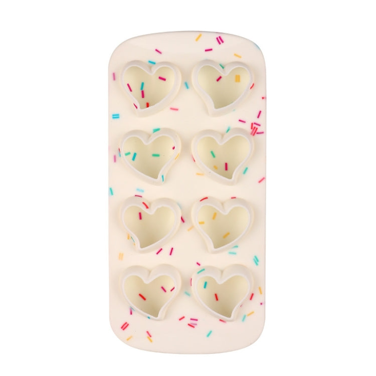 2 PCS Creative Silicone Ice Tray Mold 8 Continuous Mould Home-Made DIY Ice Tray Box, Style: Heart-shaped  (Candy Effect)