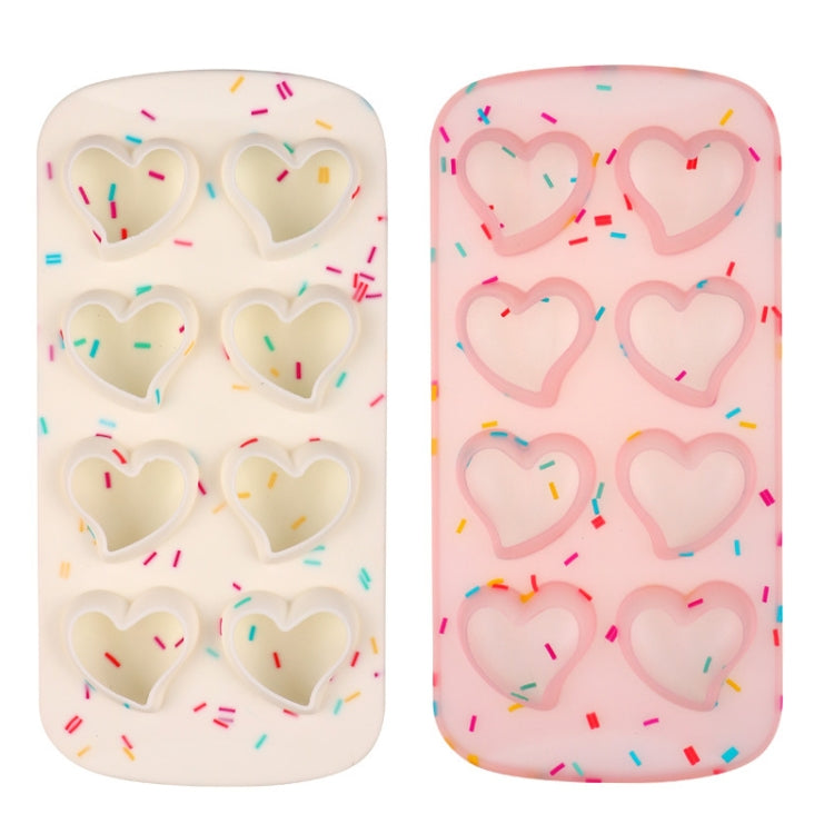 2 PCS Creative Silicone Ice Tray Mold 8 Continuous Mould Home-Made DIY Ice Tray Box, Style: Heart-shaped  (Jelly Effect)