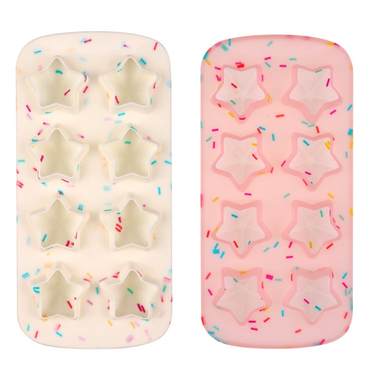2 PCS Creative Silicone Ice Tray Mold 8 Continuous Mould Home-Made DIY Ice Tray Box, Style: Five-star ice tray (jelly effect)