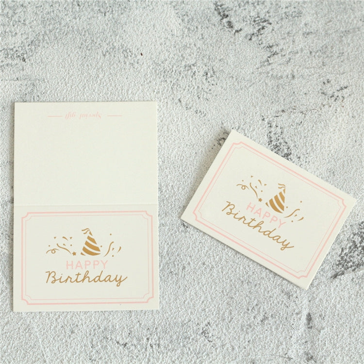 25 PCS Bronzing Birthday Thank You Card Flowers Message Greeting Card
