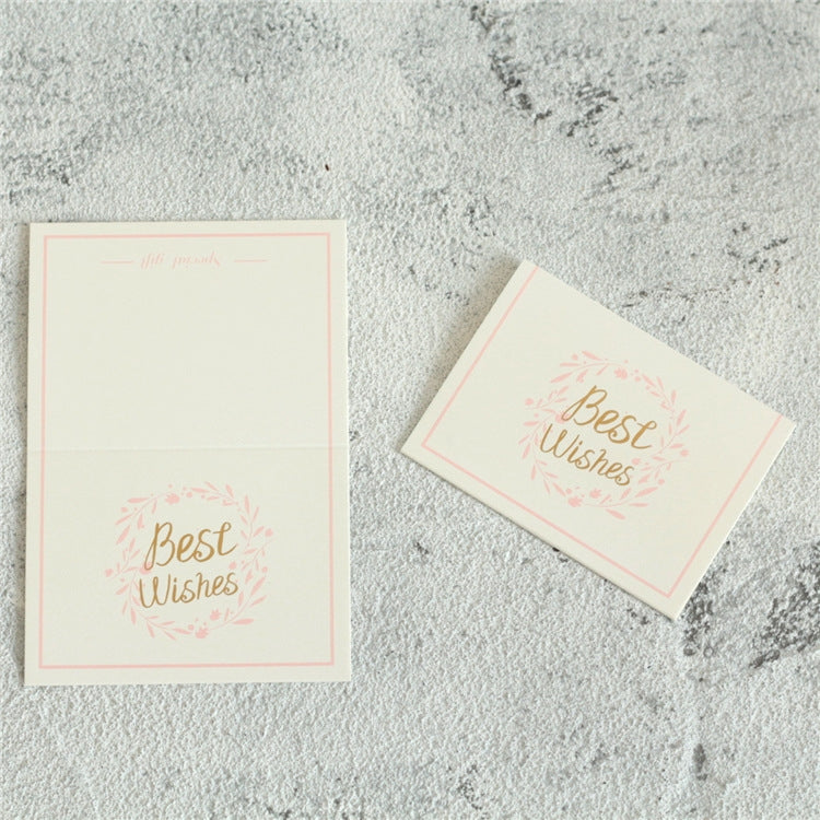 25 PCS Bronzing Birthday Thank You Card Flowers Message Greeting Card