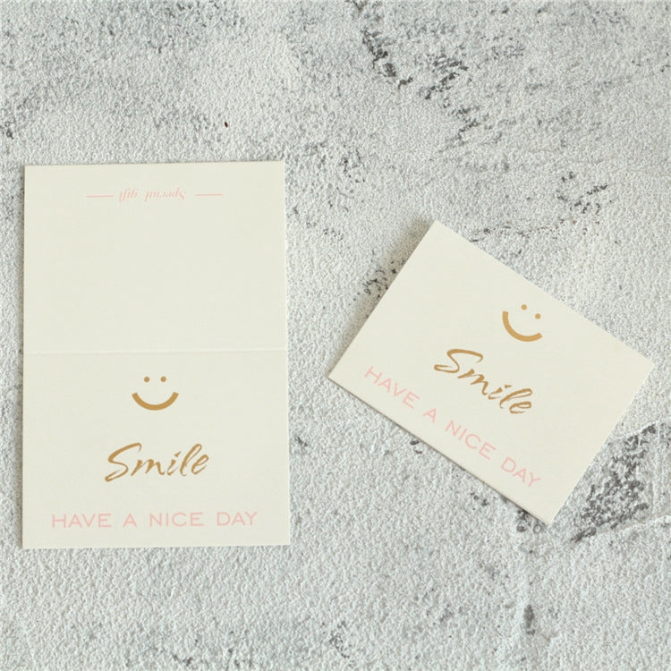 25 PCS Bronzing Birthday Thank You Card Flowers Message Greeting Card