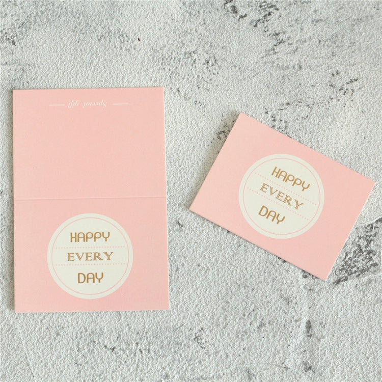 25 PCS Bronzing Birthday Thank You Card Flowers Message Greeting Card