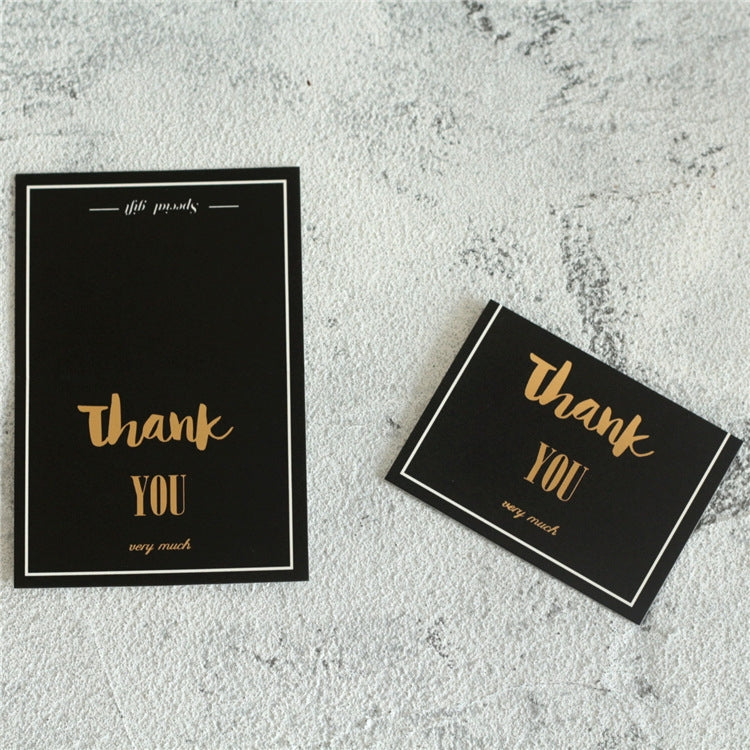 25 PCS Bronzing Birthday Thank You Card Flowers Message Greeting Card