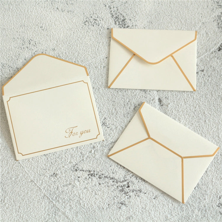 25 PCS Bronzing Birthday Thank You Card Flowers Message Greeting Card