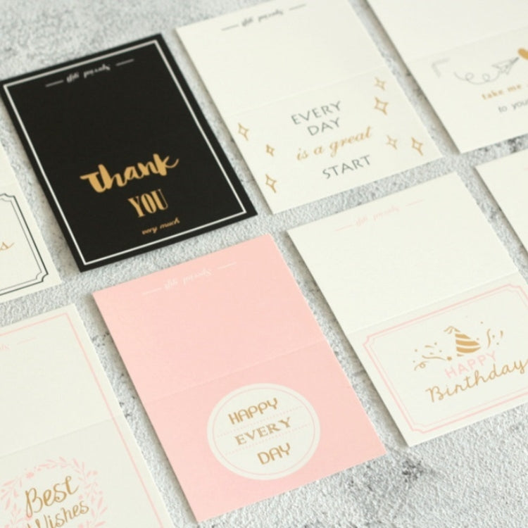 25 PCS Bronzing Birthday Thank You Card Flowers Message Greeting Card