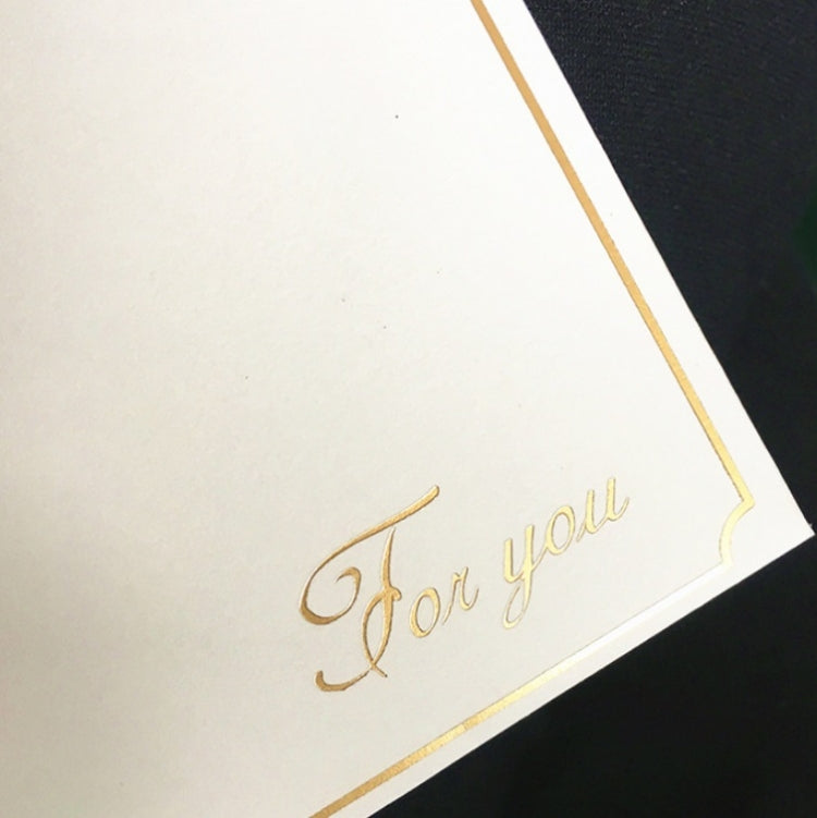 25 PCS Bronzing Birthday Thank You Card Flowers Message Greeting Card