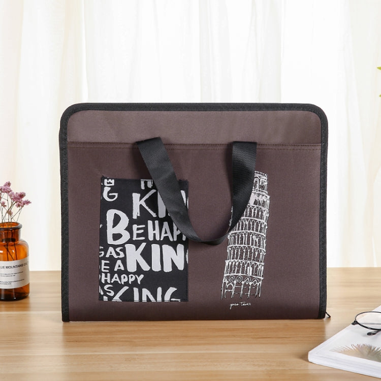 Student Insert Data Storage File Bag Waterproof 13 Grid Portable Organ Bag