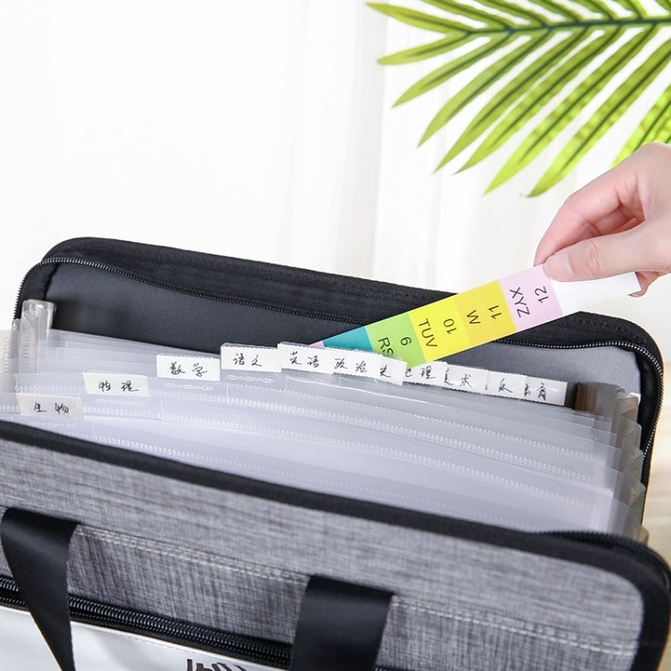 Student Insert Data Storage File Bag Waterproof 13 Grid Portable Organ Bag
