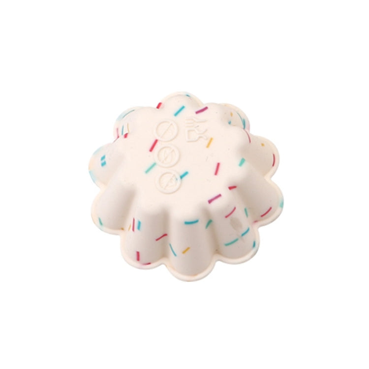 10 PCS Creative DIY Silicone Cake Cup Muffin Cup Baking Mold,Style: Flower-shaped  (Candy Color)