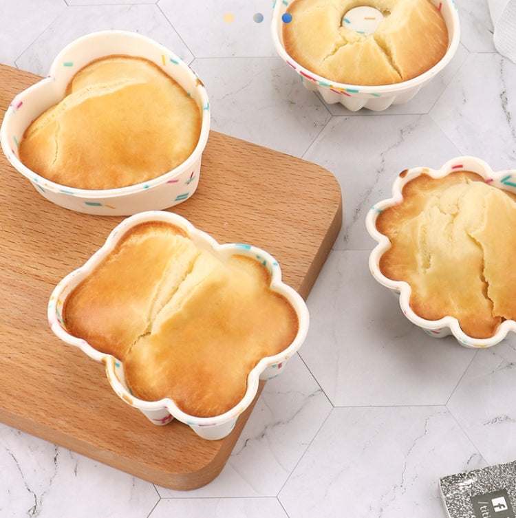 10 PCS Creative DIY Silicone Cake Cup Muffin Cup Baking Mold,Style: Bear  (Macron Pink)