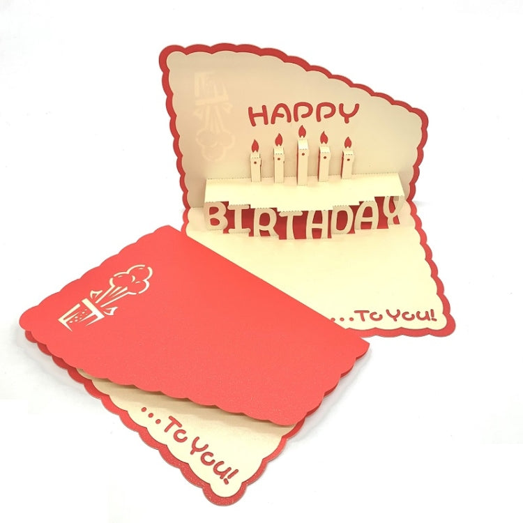 3 PCS 3D Paper Carving Hollow Greeting Card Birthday Wishes Thank You Card