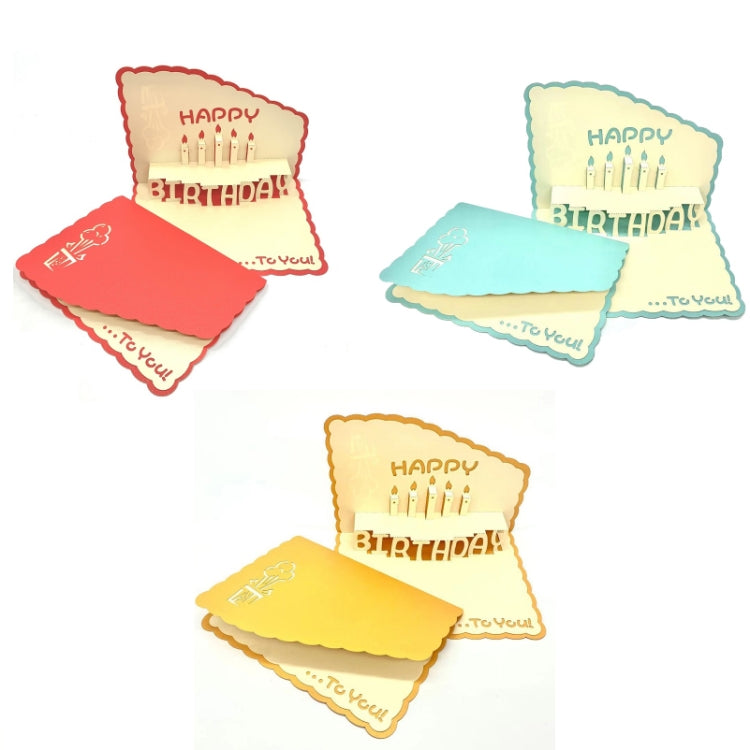 3 PCS 3D Paper Carving Hollow Greeting Card Birthday Wishes Thank You Card
