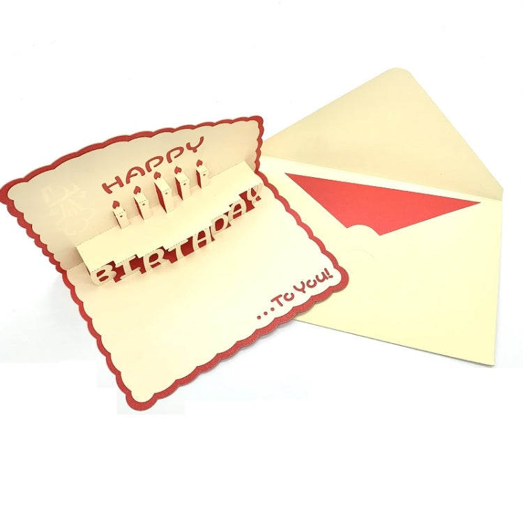 3 PCS 3D Paper Carving Hollow Greeting Card Birthday Wishes Thank You Card