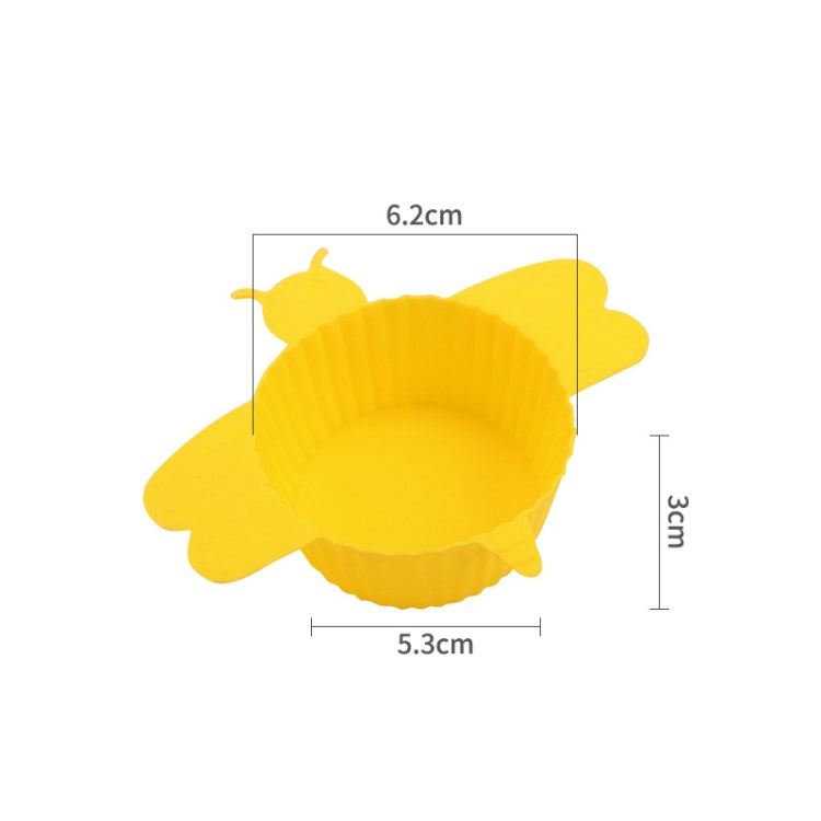 10 PCS Bee Shape Round Cake Mold Silicone Muffin Cup Baking Egg Tart Mold