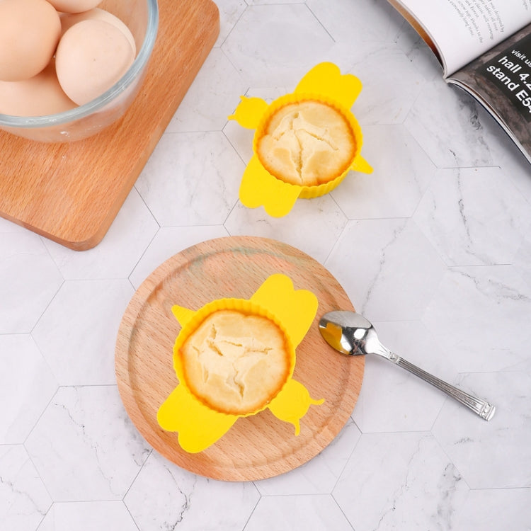 10 PCS Bee Shape Round Cake Mold Silicone Muffin Cup Baking Egg Tart Mold
