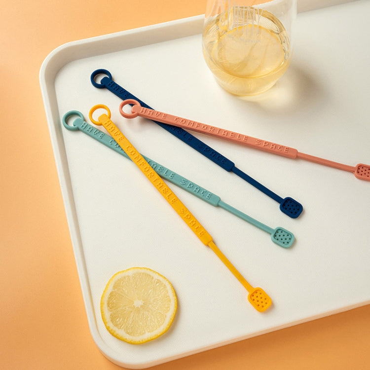 4 PCS Silicone Stir Stick Coffee Spoon Long Handle Cocktail Stick Cocktail Stirring Stick