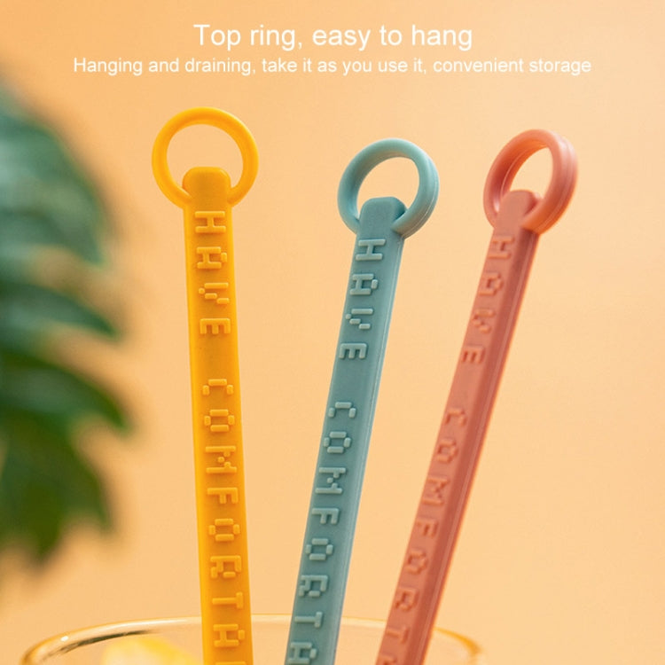 4 PCS Silicone Stir Stick Coffee Spoon Long Handle Cocktail Stick Cocktail Stirring Stick