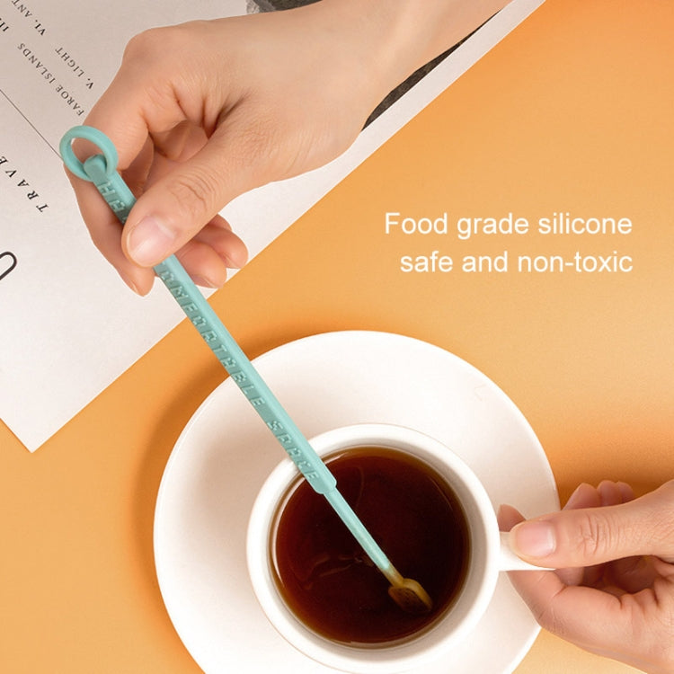 4 PCS Silicone Stir Stick Coffee Spoon Long Handle Cocktail Stick Cocktail Stirring Stick