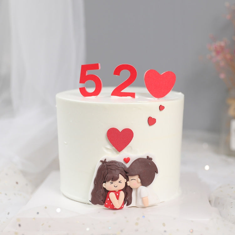 20 PCS Valentine'S Day Soft Clay EVA Love Cake Decoration EVA Love 520