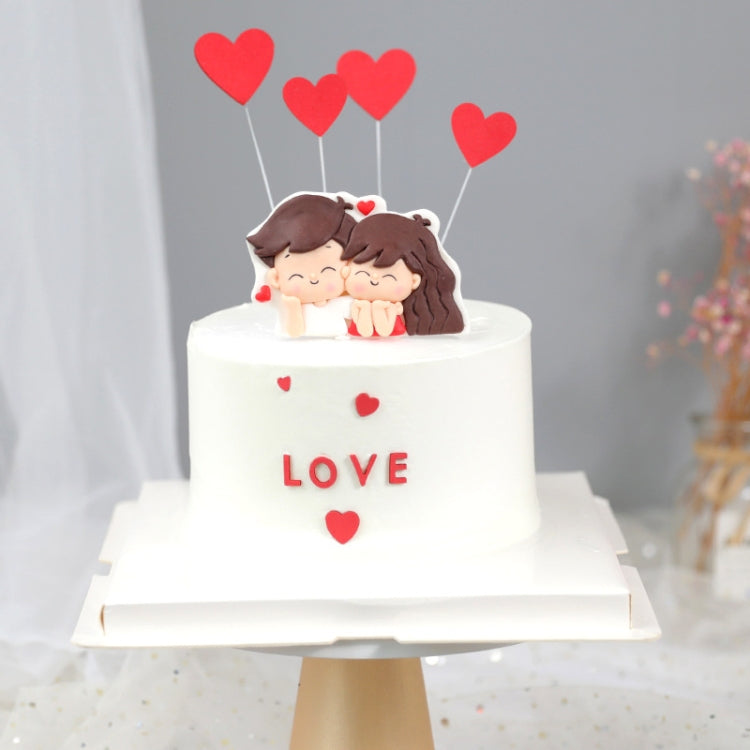 20 PCS Valentine'S Day Soft Clay EVA Love Cake Decoration EVA Five-pack Aluminum Wire Love