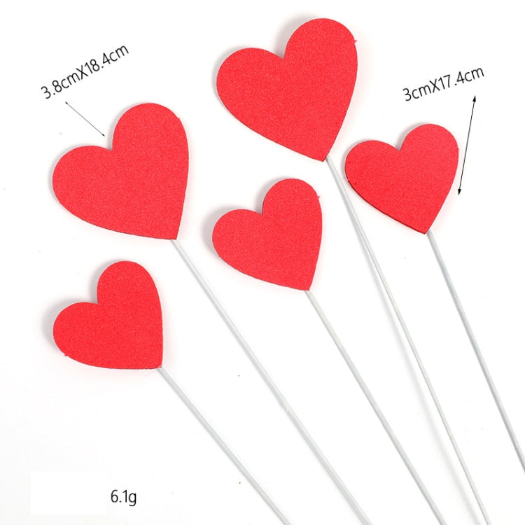 20 PCS Valentine'S Day Soft Clay EVA Love Cake Decoration EVA Five-pack Aluminum Wire Love