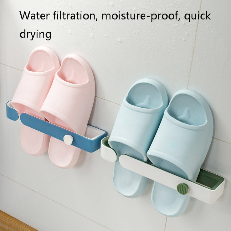 2 PCS Perforated Shoe Rack Dustproof Storage Rack(Blue+White)