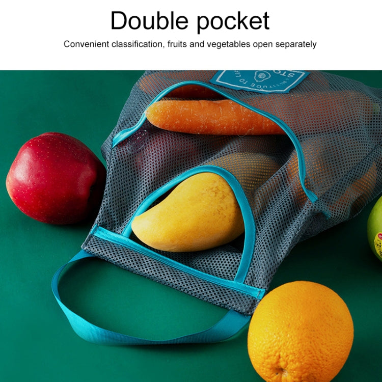 3 PCS Multifunctional Mesh Bag Storage Bag Portable And Carryable Hanging Bag For Fruit And Vegetable, Colour: Green (Small)