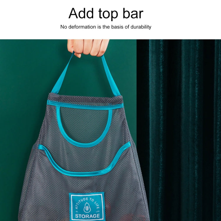 3 PCS Multifunctional Mesh Bag Storage Bag Portable And Carryable Hanging Bag For Fruit And Vegetable, Colour: Green (Small)