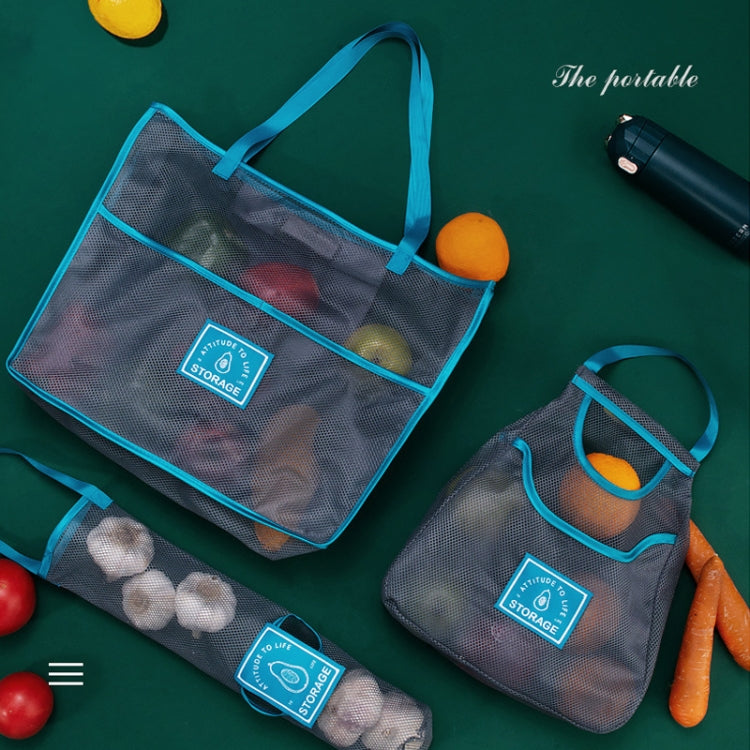 3 PCS Multifunctional Mesh Bag Storage Bag Portable And Carryable Hanging Bag For Fruit And Vegetable, Colour: Green (Small)