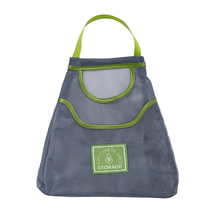 3 PCS Multifunctional Mesh Bag Storage Bag Portable And Carryable Hanging Bag For Fruit And Vegetable, Colour: Green (Medium)