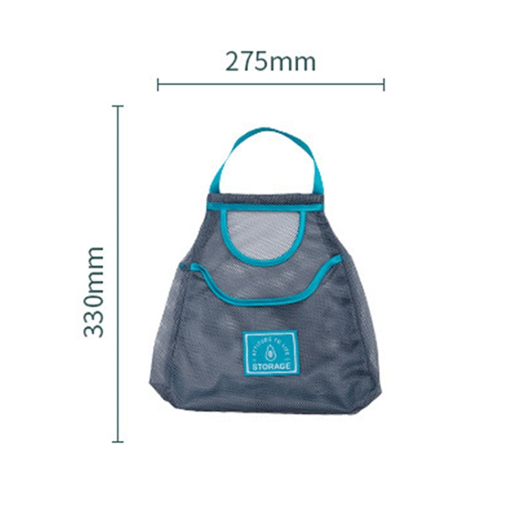 3 PCS Multifunctional Mesh Bag Storage Bag Portable And Carryable Hanging Bag For Fruit And Vegetable, Colour: Blue (Medium)
