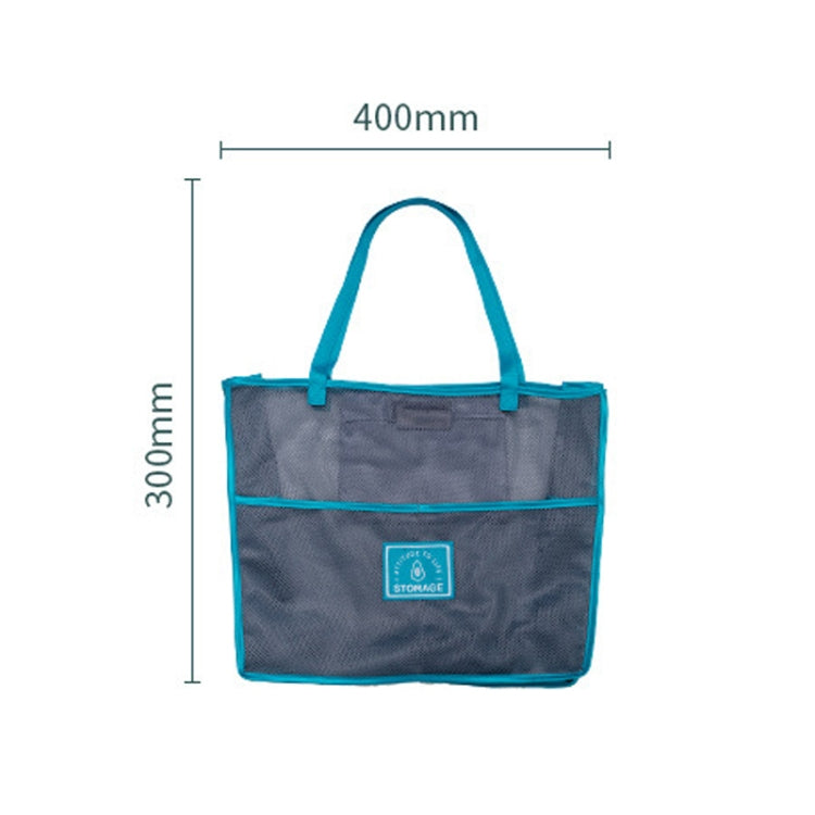 3 PCS Multifunctional Mesh Bag Storage Bag Portable And Carryable Hanging Bag For Fruit And Vegetable, Colour: Blue (Large)