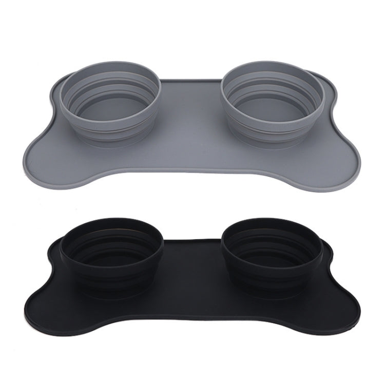 Pet Silicone Folding Bowl Mat Non-Slip & Bite Resistant Portable Feeding Bowl