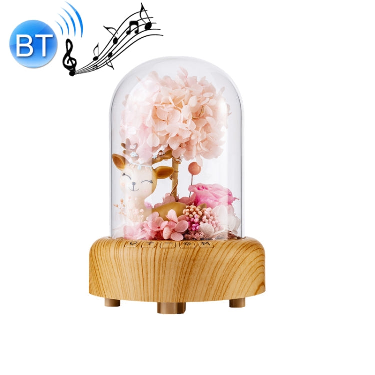 Wishing Bottle LED Night Light Immortal Flower Bluetooth Speaker Desk Lamp, Style: Fawn