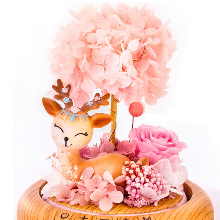 Wishing Bottle LED Night Light Immortal Flower Bluetooth Speaker Desk Lamp, Style: Fawn
