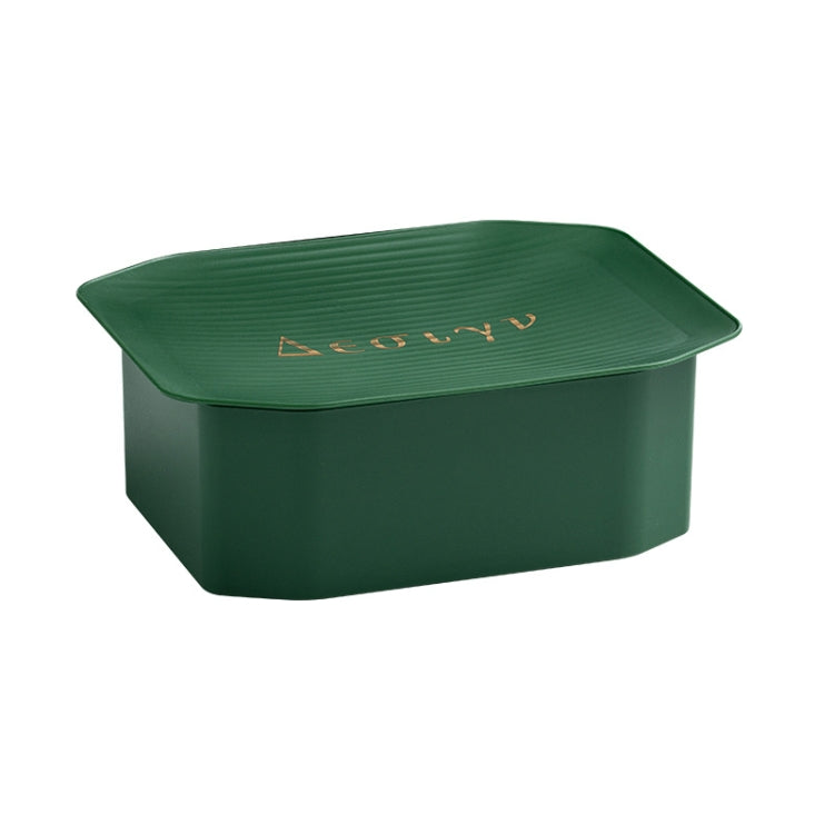 2 PCS Household Dustproof Desktop Storage Box Plastic Fruit Tray Snacks With Lid Storage Box