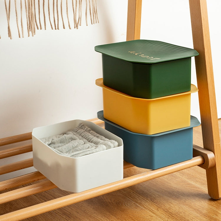 2 PCS Household Dustproof Desktop Storage Box Plastic Fruit Tray Snacks With Lid Storage Box
