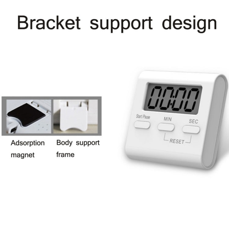 2 PCS Kitchen Baking Timer Student Learning Reminder Timer(White)